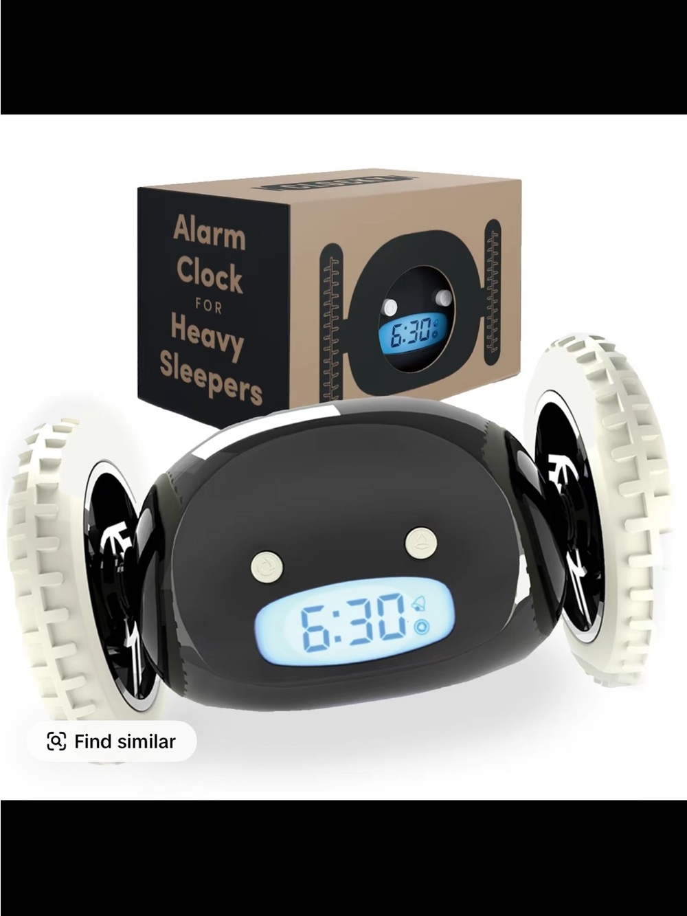 Rolling Alarm Clock for Heavy Sleepers - White